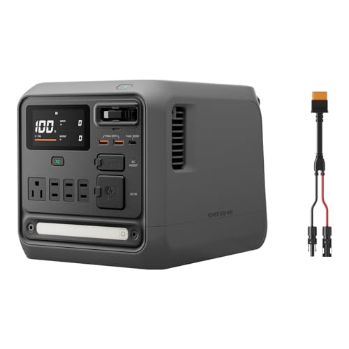 DJI Power 1000 Miniポータブル電源、1008Wh LFPバッテリー、コンパクトサイズ、最大出力1000W、わずか58分で0～80%まで充電、車載充電器とMPPTモジュール内蔵、家庭用発電機、キャンプ用