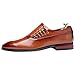 Imagen de ANUFER Masculino Guapo Diseño único Cuero de Fibra Ultrafina Cordones Lateral Zapatos Formales Marrón SN071153 EU43