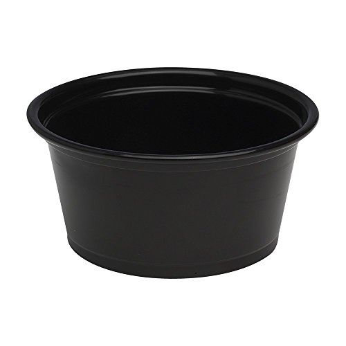 Dixie 2 oz. Plastic Portion Cup by GP PRO (Georgia-Pacific), Black, PP20BLACK, 2,400 Count (200 Cups Per Sleeve, 12 Sleeves Per Case)