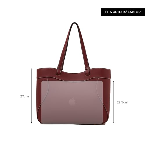 Image of Miraggio Samantha 14 Inch Laptop Tote Bag | Office Tote Bag For Women | Big Totes For Work & Travel With Functional Pockets