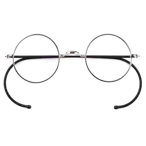 Image of Agstum Retro Small Round Optical Rare Wire Rim Eyeglasses Frame