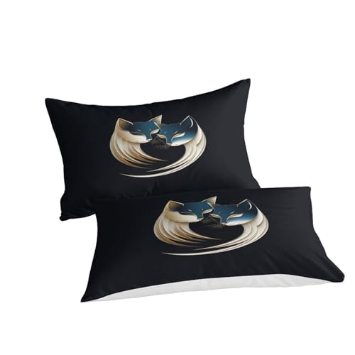 Parure de lit chat 3D housse couette 260x220 taie oreiller