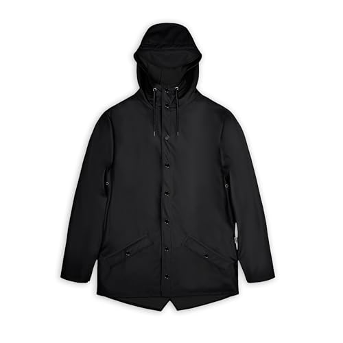 RAINS Rain Jacket Giacca Impermeabile, Opaco, 01 Nero, L Uomo