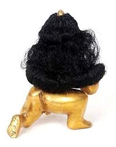 SIZE NO 0 PACK OF 15 Bal Gopal Wig Sringar Hair Laddu Gopal-Marble Krishna Idol Wig Hair According to Idol Size Variation, black