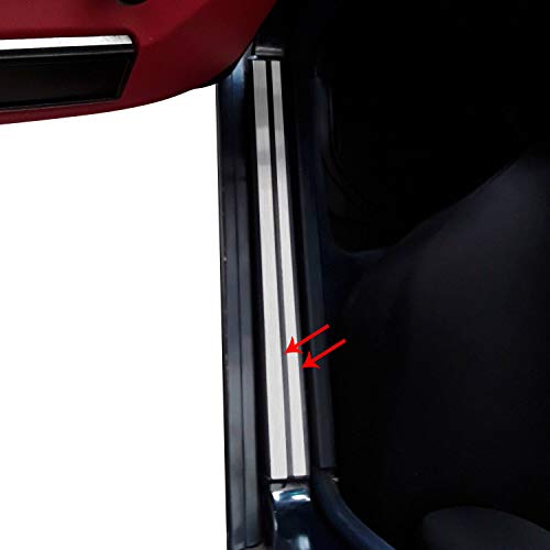 Omac Automotive Accessories Scuff Plate Brushed Chrome Door Sill | Car Door Entry Guards | Step Protector Steel 8 Pcs. Fits Mercedes Benz E Class W210 1996-2003 #TOP3