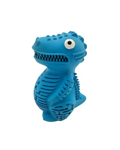 Generisch Hundespielzeug Gummi Dino – langlebiges Kauspielzeug für Hunde, Zahnpflege & Leckerli-Spielzeug, für kleine, mittlere & große Hunde