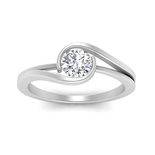 Bague de fiançailles solitaire torsadée en argent pour illuminer votre demande en mariage