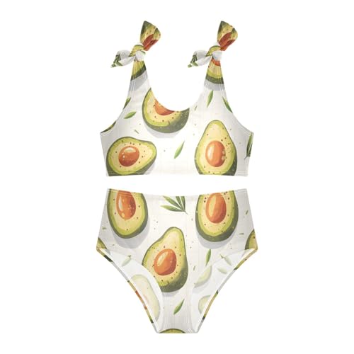 KLL Funny Avocado Girls' Two Piece Bikini Sets Scoop Neck Swimsuit Swimwear Cute Shoulder Strap3