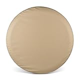 Spare Tire Cover, Beige Wheel Cover Waterproof PVC Leather Dust-Proof Universal Fit for Jeep, Trailer, RV, SUV and Camper (16 Inch)