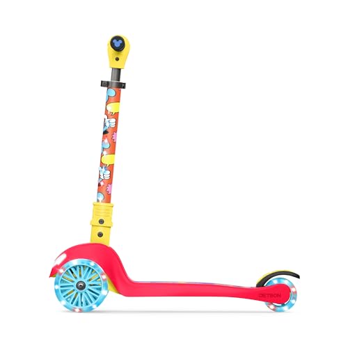 Jetson Disney Mickey™ 3-Wheel Kick Kids Scooter, LED Lights on Stem & Light-Up Wheels, Lightweight Frame, Height-Adjustable Handlebar, Lean-to-Steer System, Easy-Fold Mechanism, Ages 3+, JMCKY-3KIK
