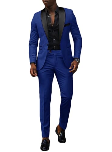ORBITRAY Men's Slim Fit Suit 2 Piece Suit for Men Wedding Prom Party One Button Tuxedo Suit for Man