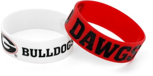 aminco NCAA Georgia Bulldogs Wide Bracelet, 2-Pack