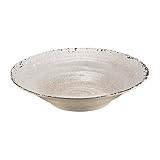 UPware Crackle Melamine Serving Bowl, BPA-Free Rustic Textured Large Bowl for Salad, Pasta, Fruit, or Entertaining, 16 Inch, 166 oz, Cream