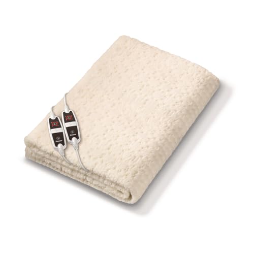 Image of Beurer German Engineering UB 56 Double Electric Blanket I Fast Heating I Teddy bear fabric I Dual Temperature Controller I Auto Shut-Off I Machine Washable 30C I Overheat Protection I OEKO-TEX Certified I Removable Switch I 3-Year Warranty