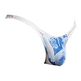 Daniel Alexander Mens Sexy Fashionable Thong Printed Soft Sheer Back Bikini Brief Ocean Jockstrap G-String Underwear, White, X-Large, DAI074-White-Xlarge