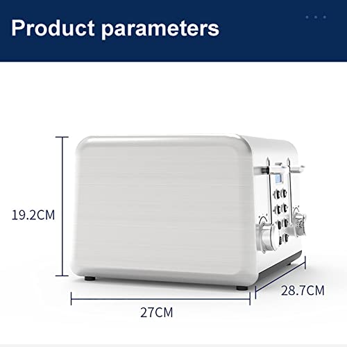 xym Frühstücksset 4-Topf-Toaster mit gebürstetem und verchromtem Edelstahlgehäuse, 4-teilig, mit Zwei unabhängigen… – Bild 3