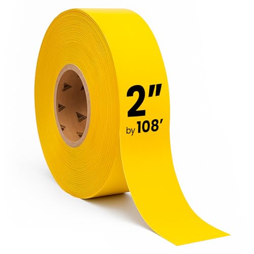Image of DuraMark EC700 Floor Marking Tape for Concrete and Pavement | Industrial Marking Tape for Warehouses | Long-Lasting | High Durability, Yellow, 2 Inches by 108 Feet