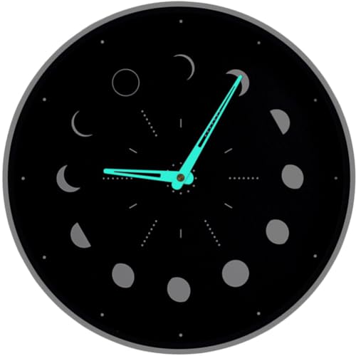 Garneck Luminous Moon Phase Wall Clock