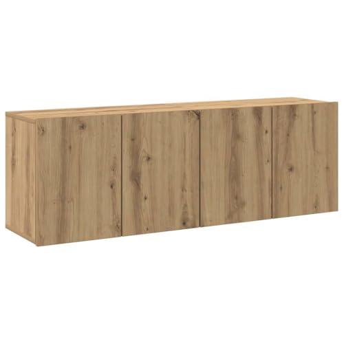 vidaXL - Wall-Mounted TV Cabinets - Set of 2 - Artisian Oak - Engineered Wood - 60 x 30 x 41 cm - Ample Storage - Living Room Media Unit