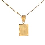 Collar con colgante de cruz de color dorado unisex