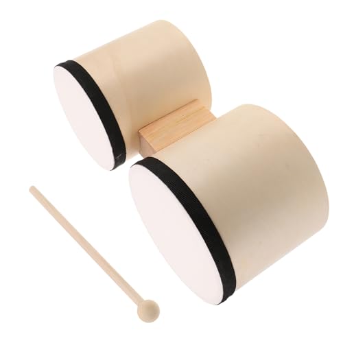 Bongos en bois Hemobllo avec baguettes pour initiation musicale et rythmique