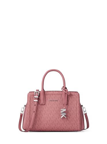 Michael Kors Laila Extra Small Crossbody Bag, Silver-Tone Hardware/Signature Coated Twill/Rosewood