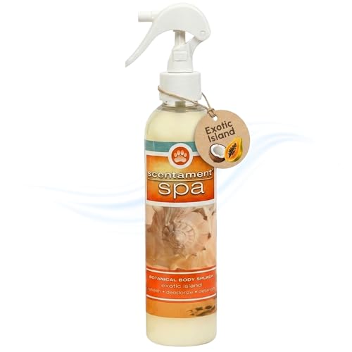Image of Best Shot Scentament Spa Botanical Body Splash, Detangler Spray, Hypoallergenic Body Spray for Pets, Cat and Dog Cologne Spray, Exotic Island, 8 Oz.