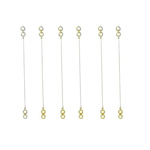ACCESSHER Gold Plated Invisible Transparent Stretchable Flexible And Adjustable Lightweighted Elastic Heavy Earrings Support Ear Chains For Women(Pack Of 6)