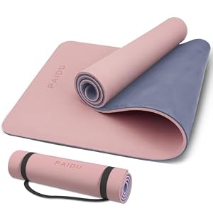 PAIDU Yoga Mat Non Slip Anti-tear,extra thick-2/5 inch（10MM）High Resiliency Professional POE Yoga Mats for Women Men Kids,72″x24″inch,Workout, Yoga, Pilates and Floor Exercise, with Carrier Strap