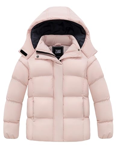 Image of ZSHOW Girls' Lightweight Puffer Jacket Warm Hooded Quilted Outerwear Jacket