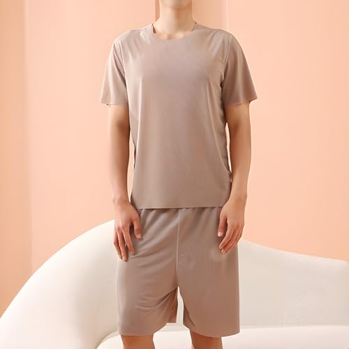Men's Pajamas Sets Casual Crewneck Short Sleeve T-Shirts and Shorts Loungewear Sets Soft Comfort Sleepwear 2 Piece2