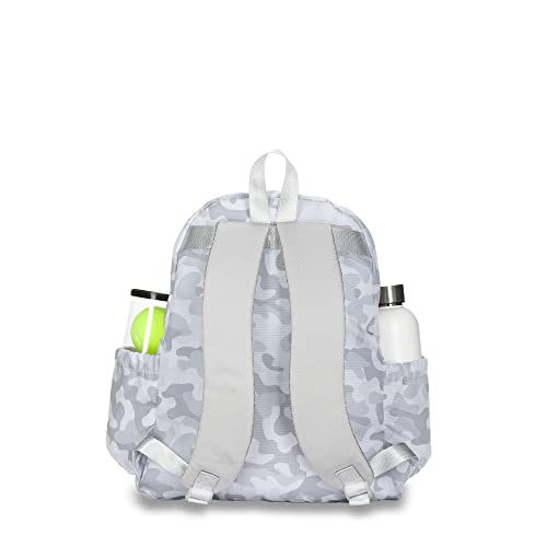 Ame & Lulu Game On Tennis Backpack - Contains Padded & Adjustable Straps - Two Exterior Water Bottle Pockets - Grey Camo - 1 Count #TOP1