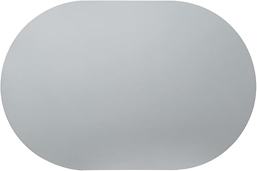 Miniatura 2 de Restaurantware Mantel individual ovalado de vinilo gris - En relieve - 16 x 12 pulgadas - Caja de 6 unidades