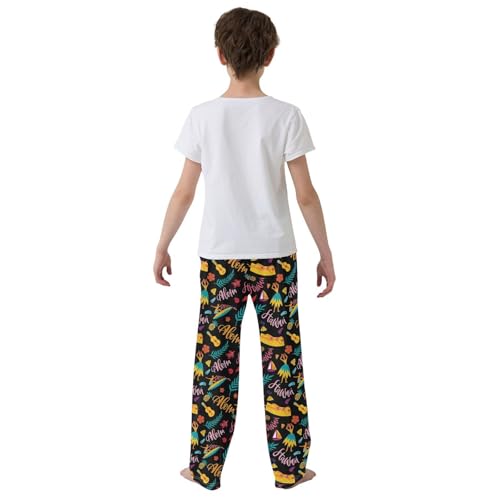 Aloha Hawaii Boys Long Pants Soft Trousers Elastic Waist Kids Lounge Bottoms with Pockets S-XL3