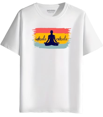 Image of INDISSH Women's Regular Fit Half-Sleeves YOGA22 Themed Garphic Printed Tshirt|Regular Wear T-Shirt for Women's| Pack of 1 T-Shirt|