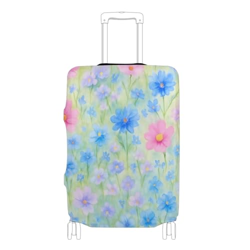 Joisal Luggage Protector Suitcase Cover Custom Bloom Meadow Green Protective Print Vacation Essentials Suitcase Sleeve, XL, Fits 29-32 Inch Case