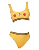 haikyuu Women Kawaii Bikini Set Game Swimsuit High Waisted Sporty Two Piece Swimsuit High Cut Bathing Suits (US, Alpha, Large, Regular, Regular, Standard, Yellow)
