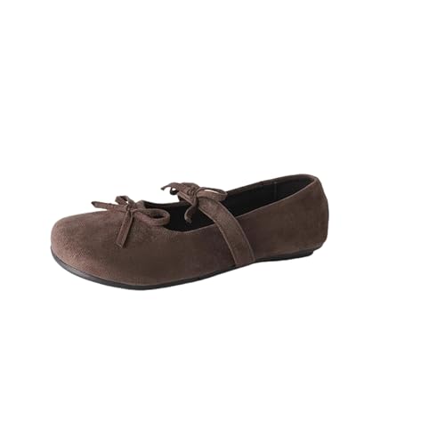 Mujer Zapatos Descalzos Mary Jane De Ante para Mujer Zapatos Casuales Planos Y Cómodos Zapatos De Ballet para Mujer Zapatos De Moda Tacones Transpirables Hechos a Mano Lazos con Punta Redonda.