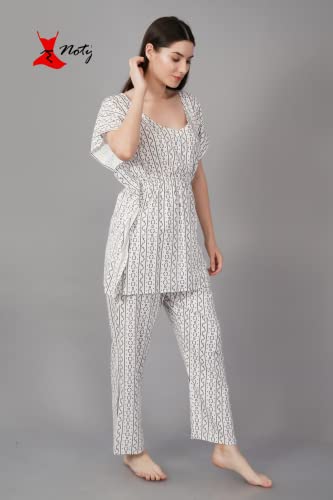 Image of Noty Girl's /Women's- Night Suit Set | Kaftan With Payjama | Rayon Fabric - Printed | Nightdress