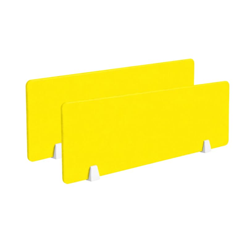 Image of Timber Acoustics Acoustic Desk Divider | Reduce Noise And Visual Distractions | Privacy Panels For Office - Classroom Soundproofing | Table Mounted (16 inch x 24 inch) (Neon Yellow, Set of 2)