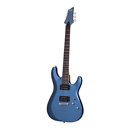 Schecter シェクター 431 C-6 Deluxe Solid-Body エレキギター, Satin Metallic Light Blue エレキギター エレクトリックギター (並行輸入)
