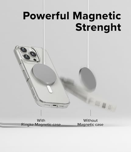 Image of Ringke Fusion Magnetic Matte Compatible with iPhone 16 Pro Max Case Cover [Strong Magnet] Matte Hard Back Shockproof Soft TPU Bumer iPhone 16 Pro Max Back Cover - Matte Clear