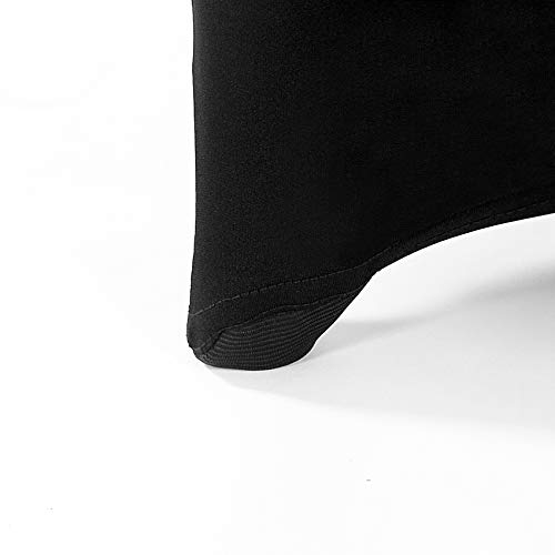 Image of 6FT Spandex Table Cover Rectangular Stretch Spandex Tablecloth (Black, 6FT)