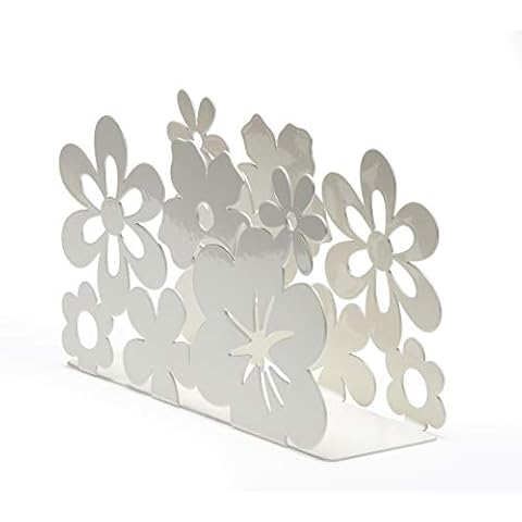 Mango Steam Tabletop Napkin/Tissue & Letter Holder For Home, Kitchen, Restaurants (Flower, White) Cover