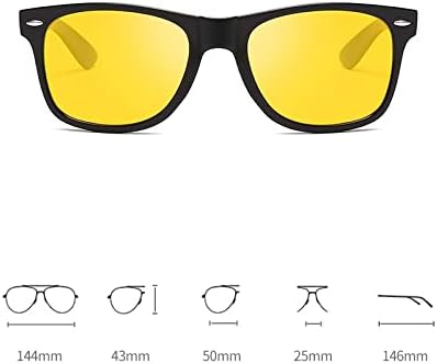 TECH-LINE-DIRECT FASHION ACCESSORIES Yellow Lens Sunglasses For Men And Women Driving Glasses, Black - Image 3