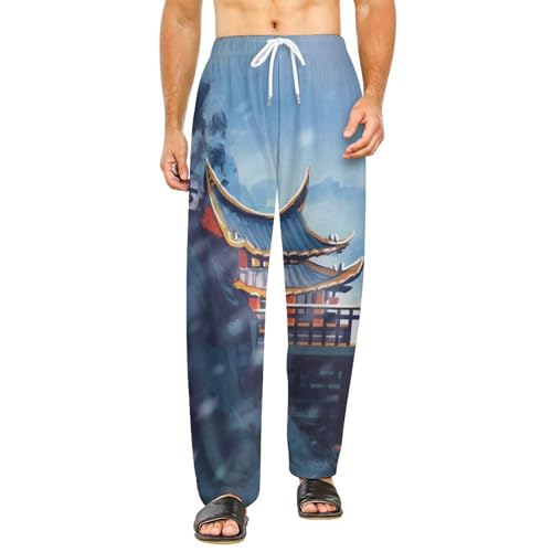 Vêtements de nuit Temple Ancien : bas de pyjama femme long et fluide taille S