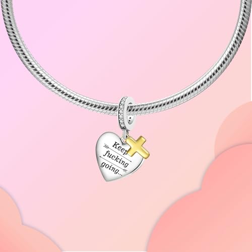 Image of LUXILLA Love You Best Friend Grandma Wife Heart Charm 925 Sterling Silver Charms Fit for Bracelets Necklace Jewelry Gift for Women