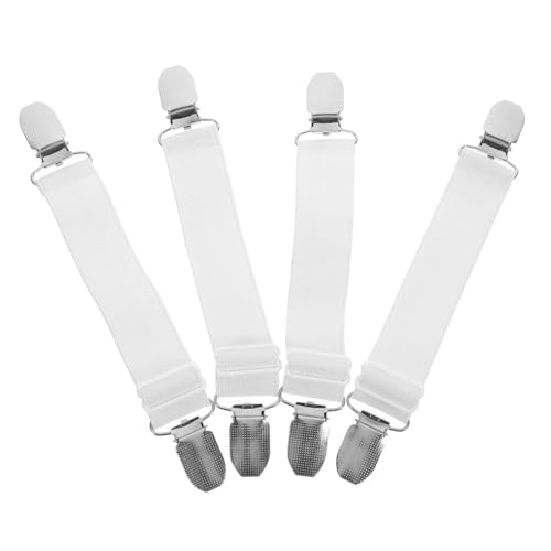 BRIGHTFUFU Elastic Cuffs for Pants Boot Straps Garter Straps Heavy Clips Trouser Fixing Clips 4 Pack