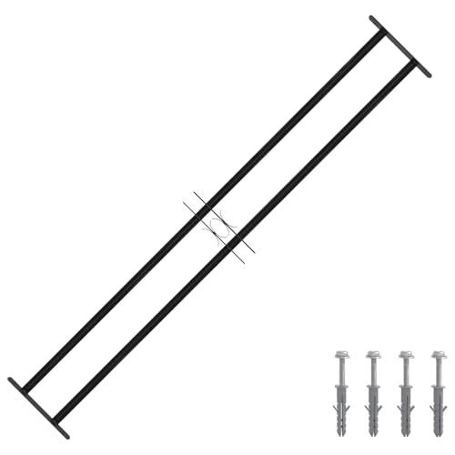 vidaXL Fenstergitter Schwarz 176 x 30 cm Pulverbeschichteter Stahl, Wohnzimmer, Modern, Breitenverstellbare Möbel, Vielseitiges Design für optimalen Komfort, Raumsparende Lösungen, Stilvolle Option