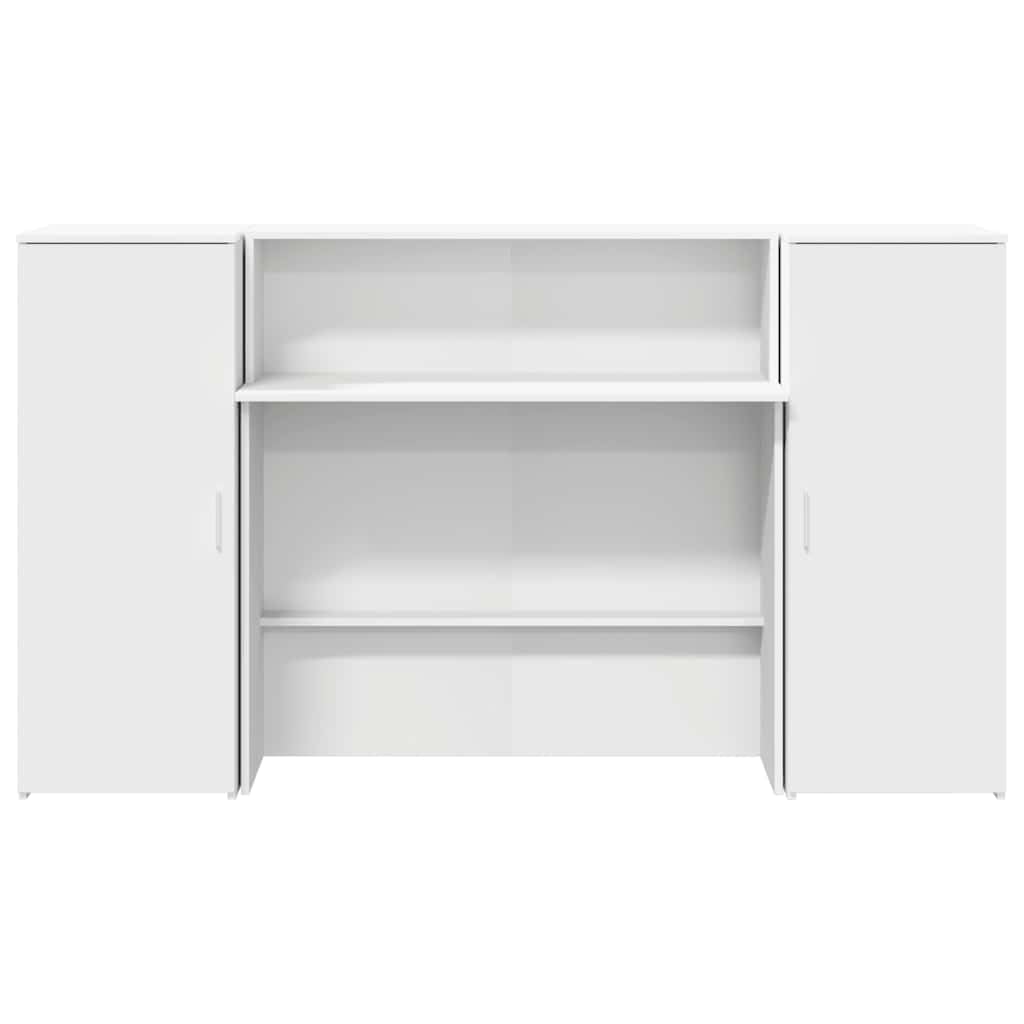 vidaXL Bureau de réception Blanc 180x50x103,5 cm Bois d'ingénierie